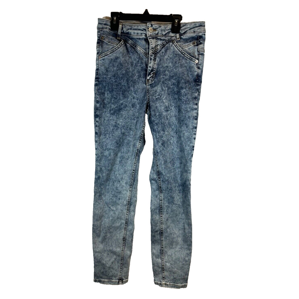 We the Free Free People Acid Wash High Rise Distressed Jeans Sz 31 No Pocket A14
